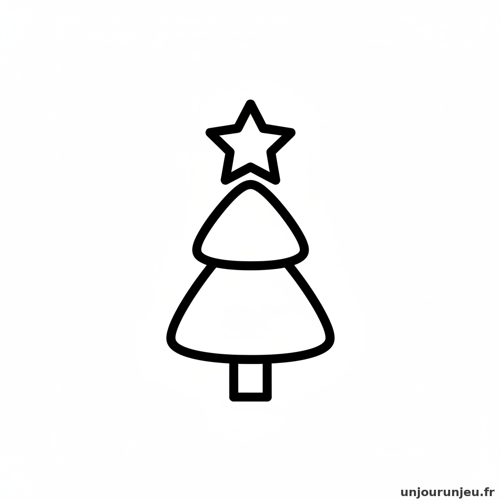 Coloriage Noel Petit Sapin Noel Etoile Sommet 02