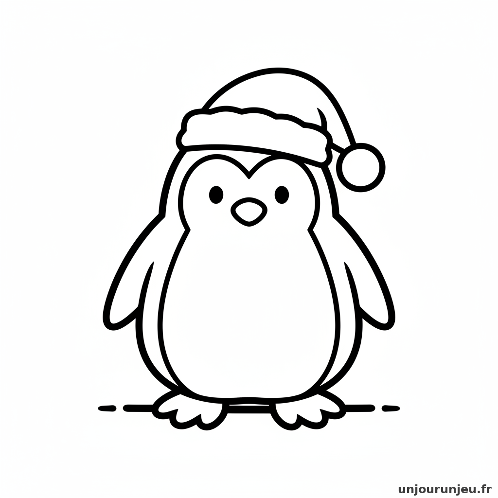 Coloriage Noel Pingouin Bonnet Noel 15