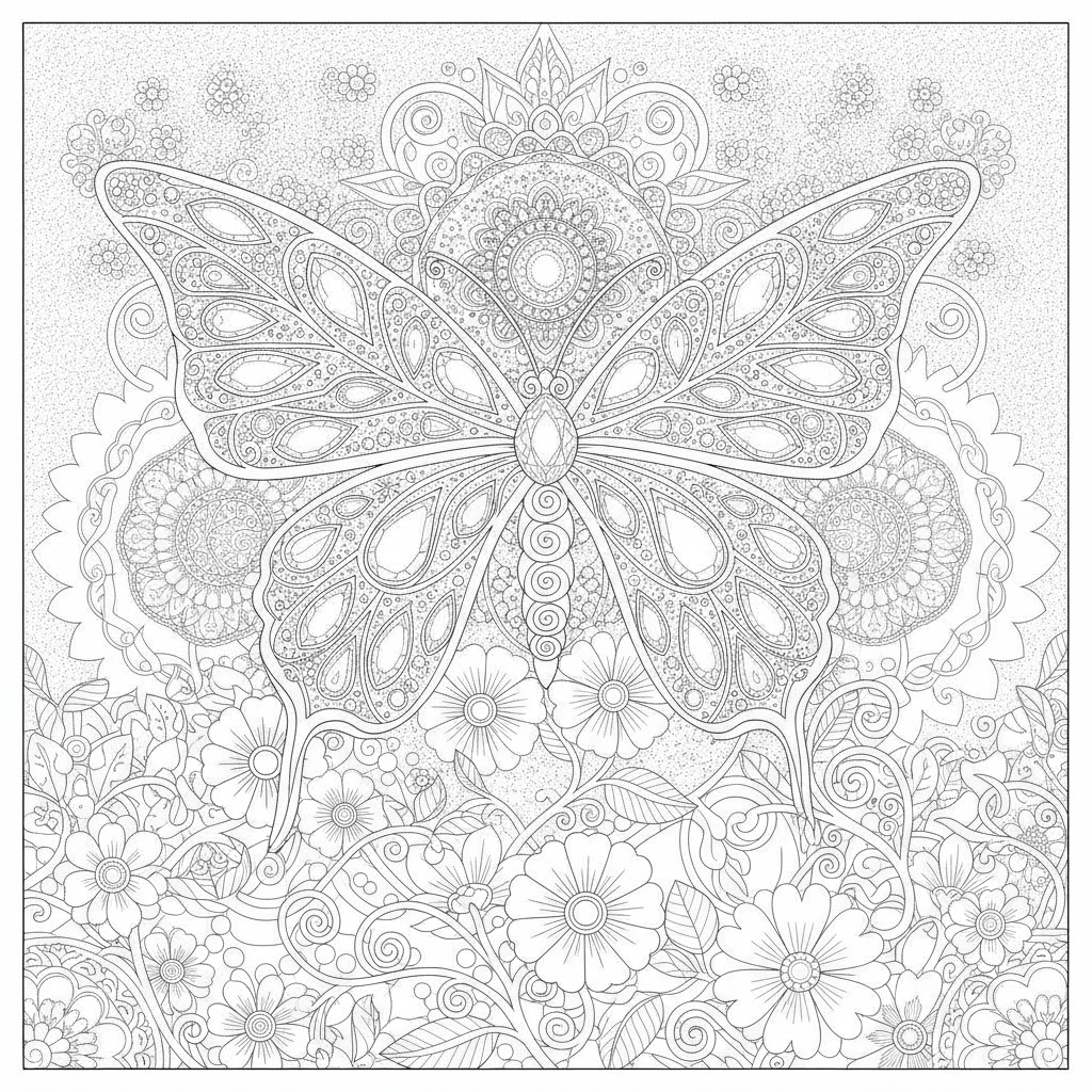 Coloriage Papillon Un Papillon Bijou Orne De Pierres Precieuses Et De Filigrane 15