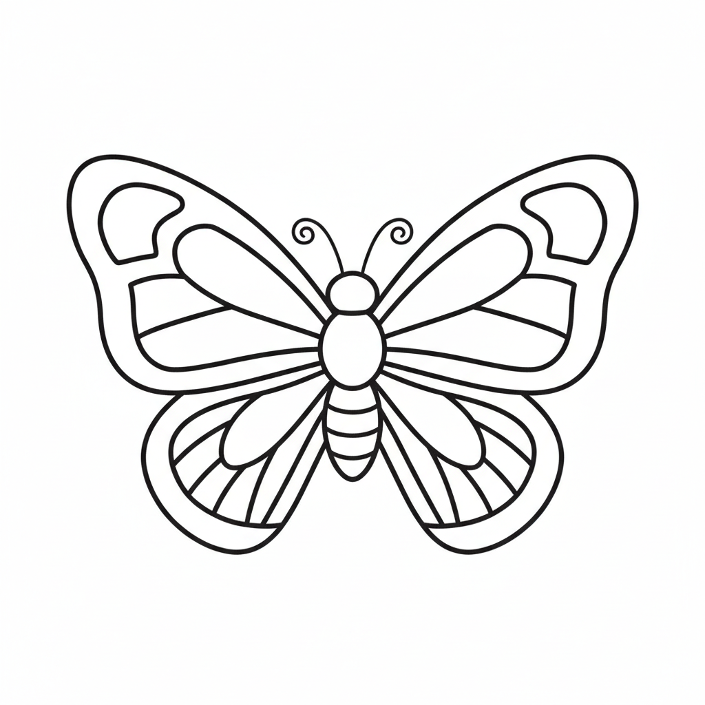 Coloriage Papillon Un Papillon Arc En Ciel Aux Ailes Simples 12