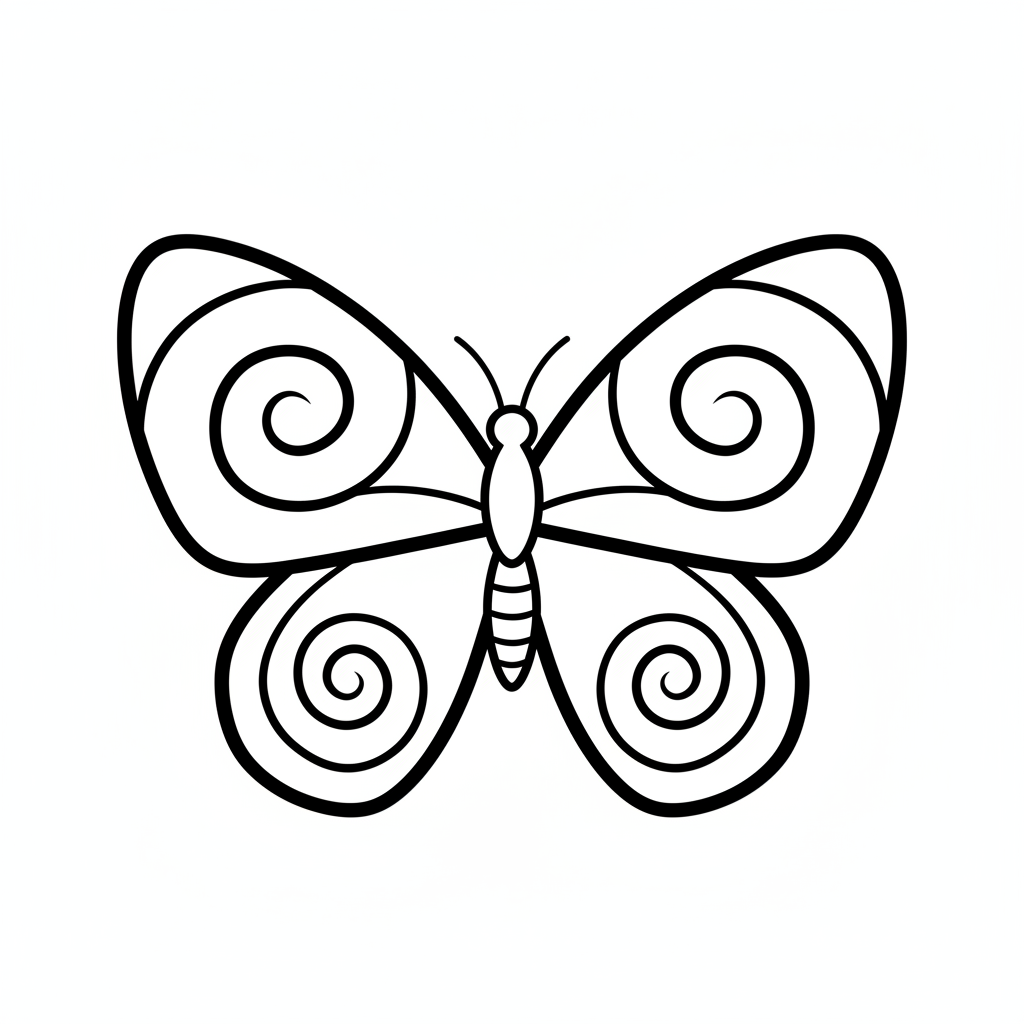 Coloriage Papillon Un Papillon Avec Des Spirales Sur Les Ailes 19