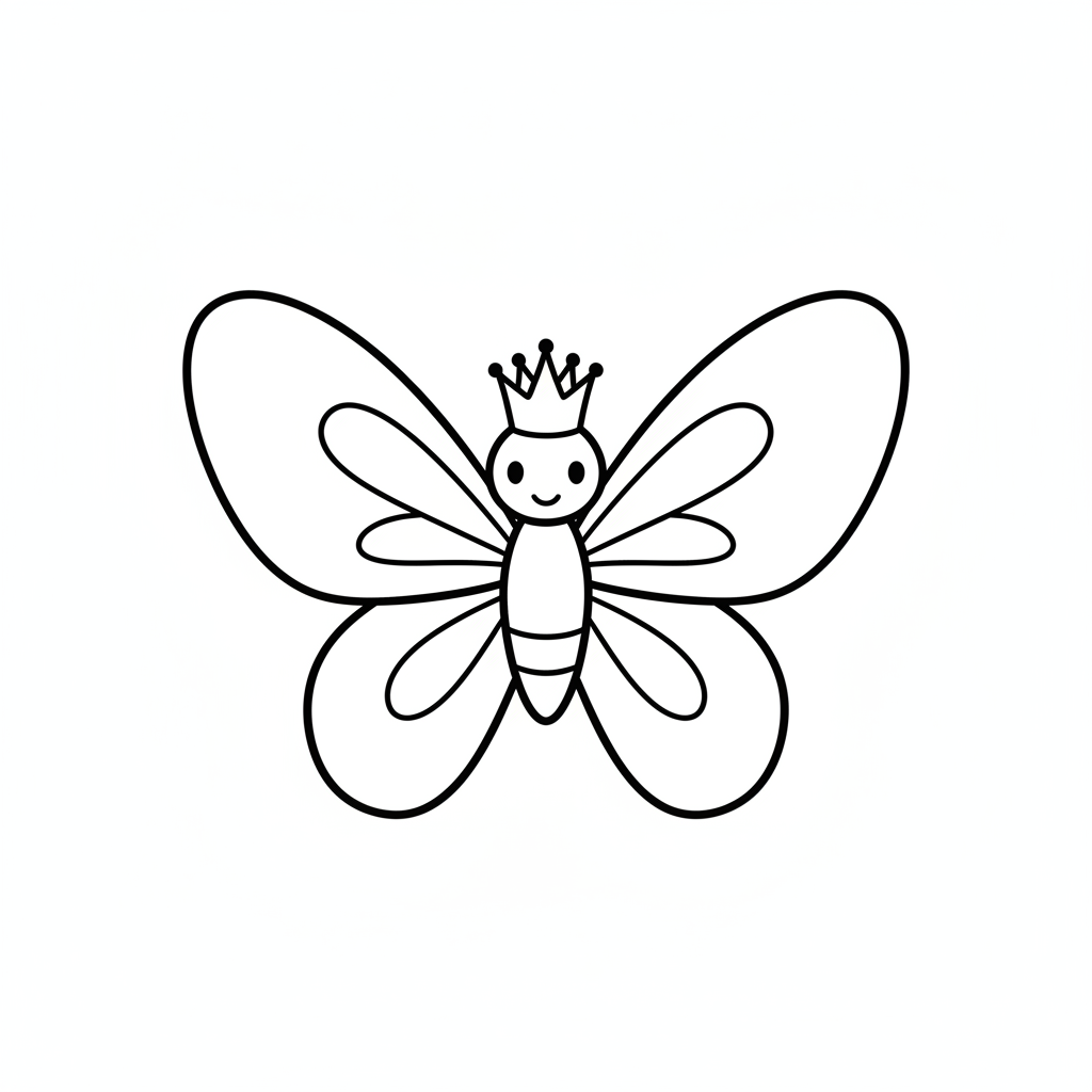 Coloriage Papillon Un Papillon Avec Une Couronne 16
