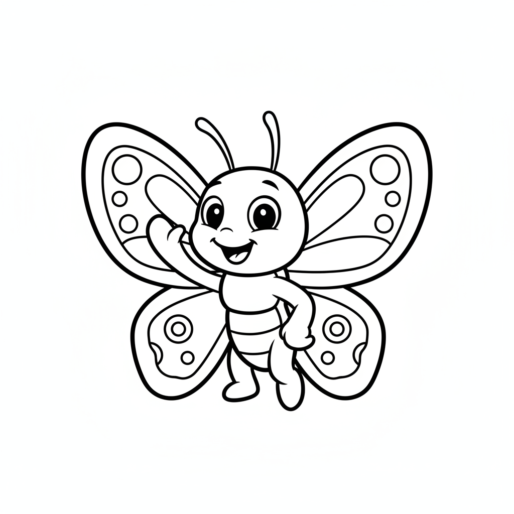 Coloriage Papillon Un Papillon Qui Fait Coucou Avec Ses Pattes 17