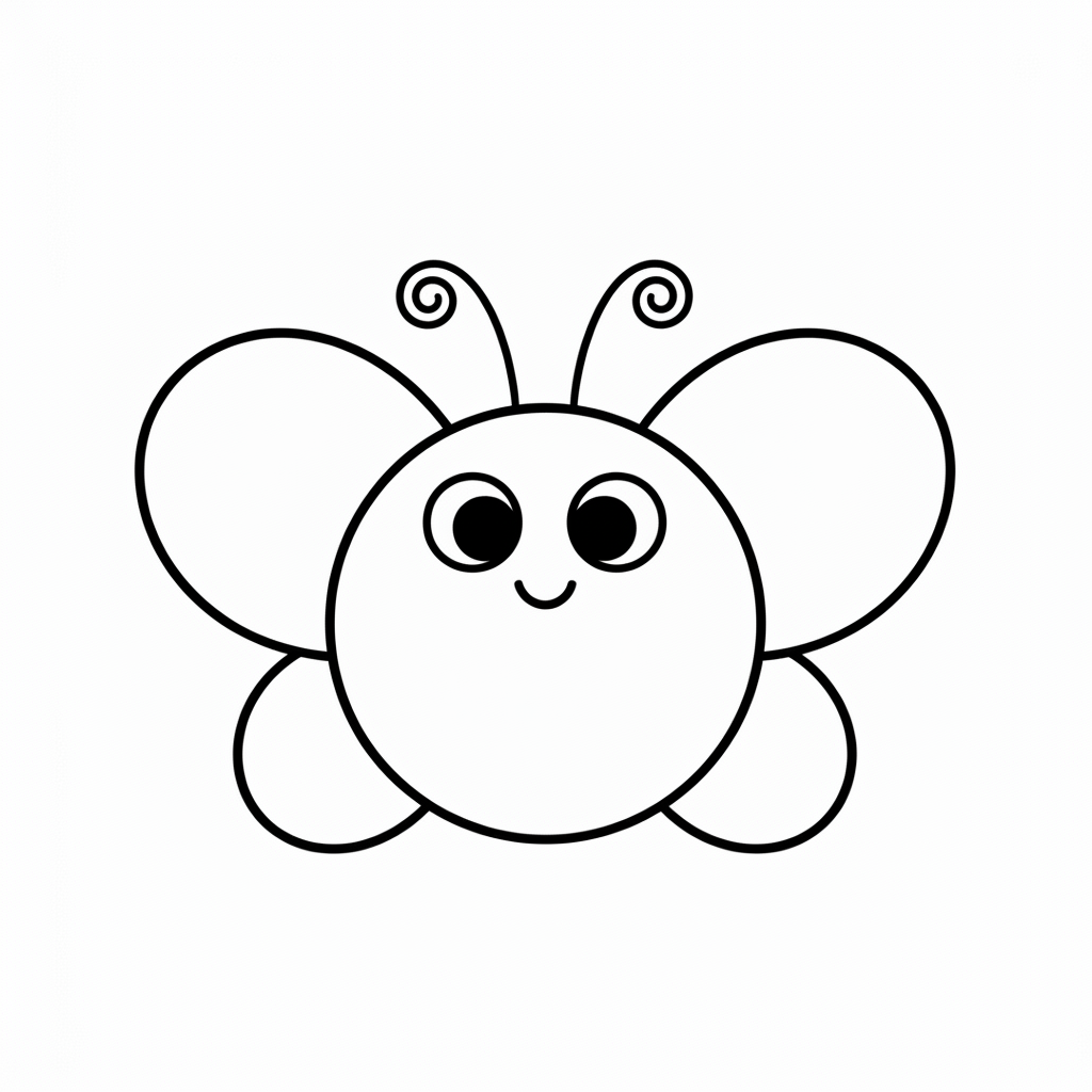 Coloriage Papillon Un Papillon Rond Comme Une Boule 15