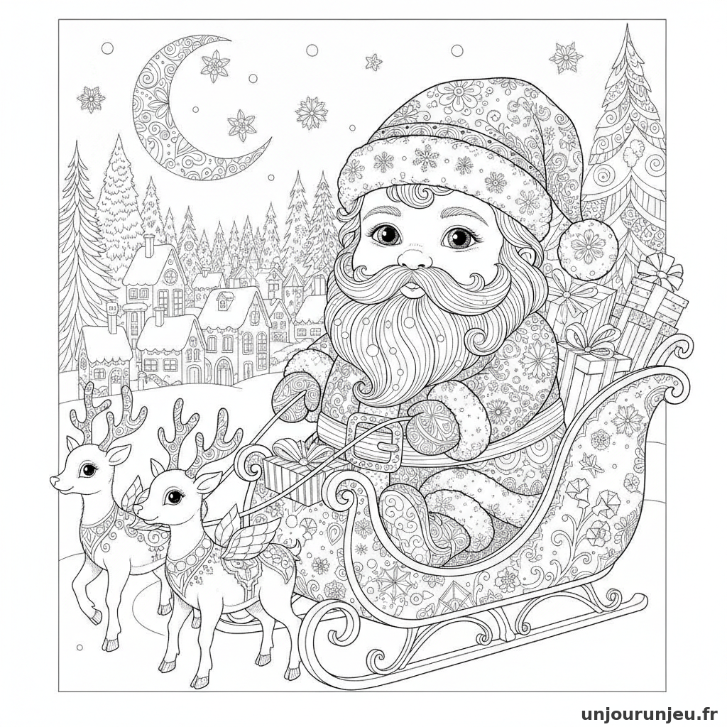 Coloriage Pere Noel Pere Noel Bebe 13