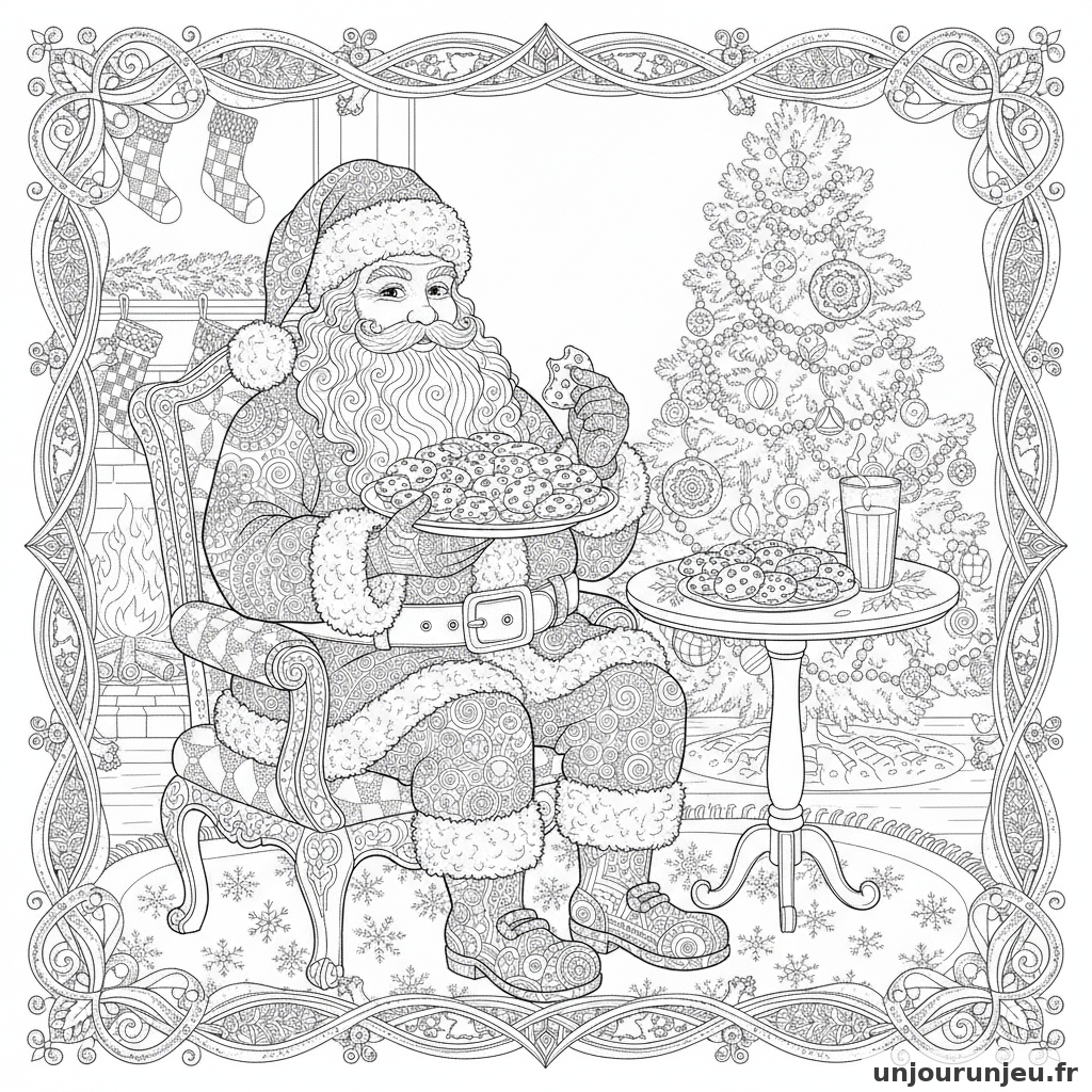 Coloriage Pere Noel Pere Noel Cookies 19