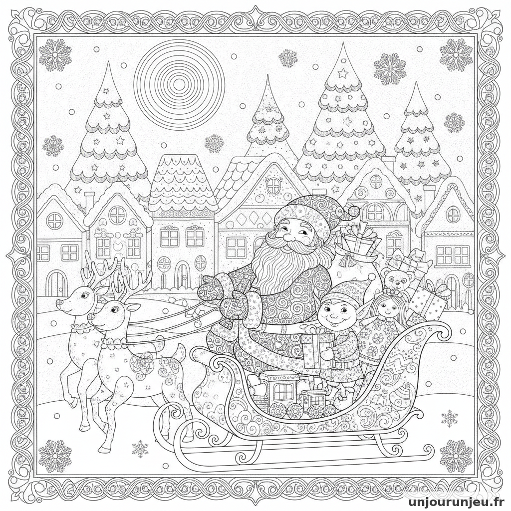 Coloriage Pere Noel Pere Noel Lutin 08