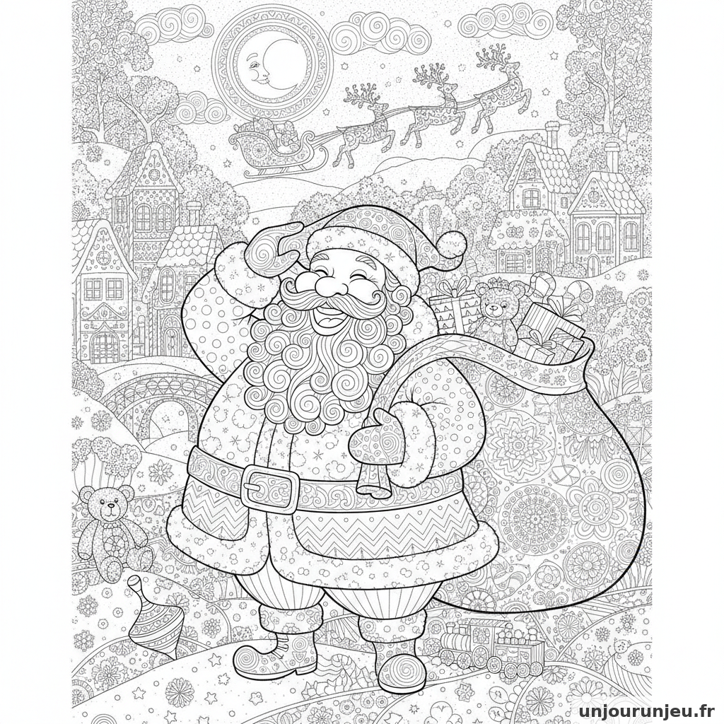 Coloriage Pere Noel Pere Noel Rigolo 17