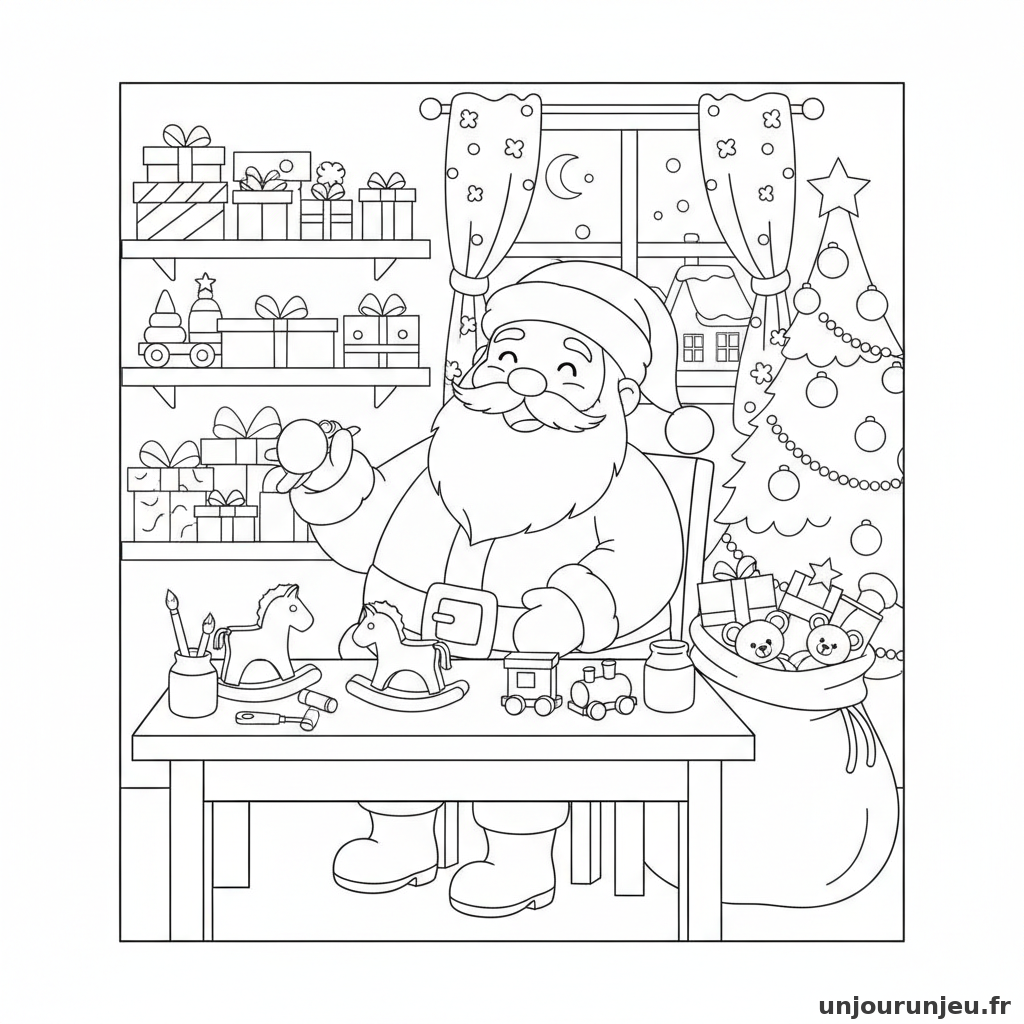 Coloriage Pere Noel Pere Noel Atelier 07