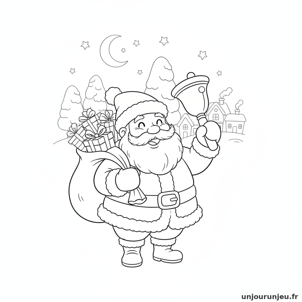 Coloriage Pere Noel Pere Noel Cloche 16