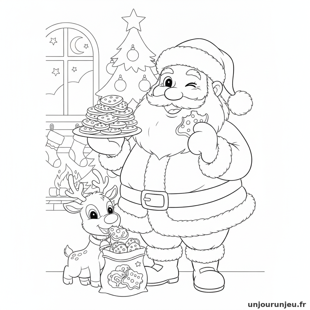 Coloriage Pere Noel Pere Noel Cookies 19