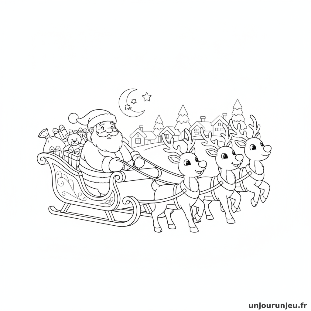 Coloriage Pere Noel Pere Noel Traineau 03