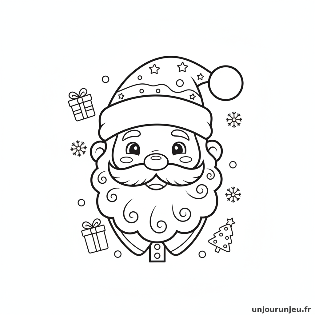 Coloriage Pere Noel Tete Pere Noel 11