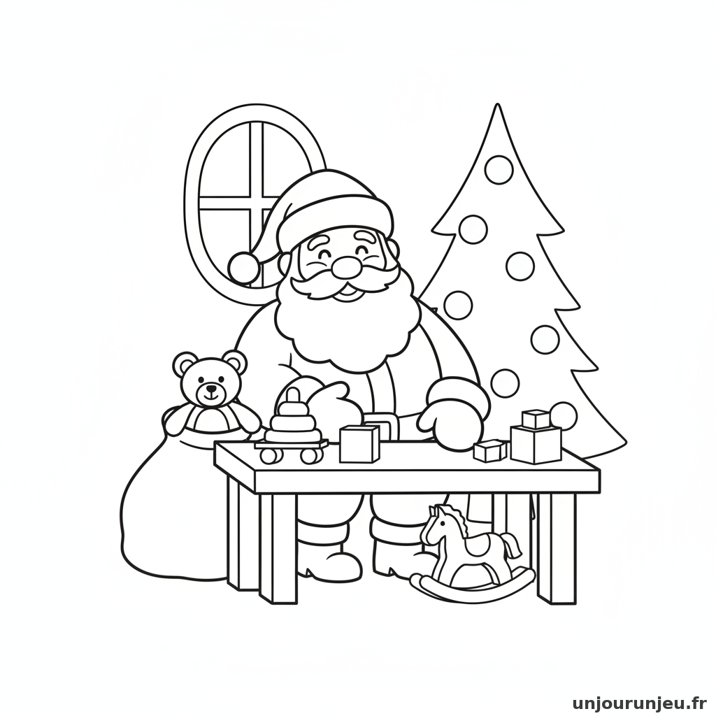 Coloriage Pere Noel Pere Noel Atelier 07