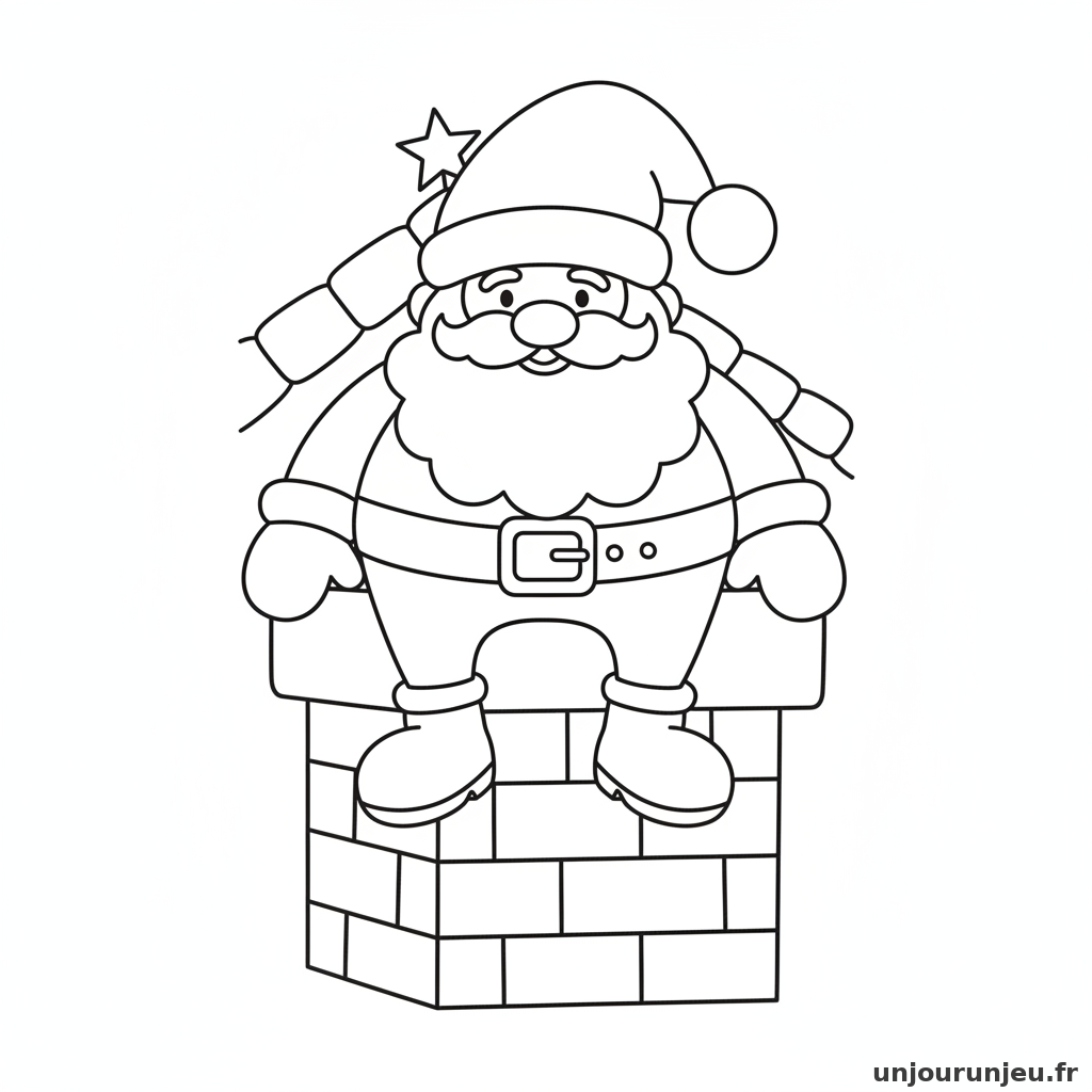 Coloriage Pere Noel Pere Noel Cheminee 04
