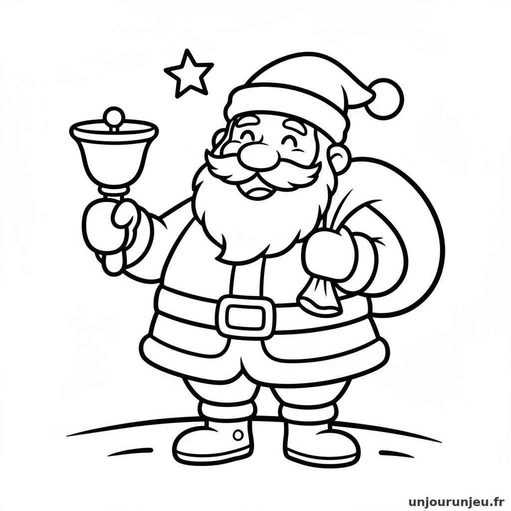 Coloriage Pere Noel Pere Noel Cloche 16