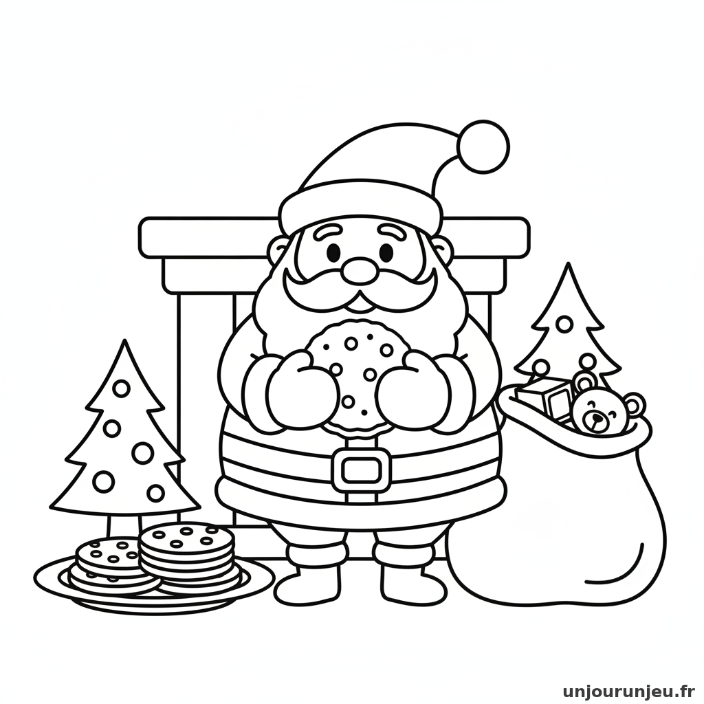 Coloriage Pere Noel Pere Noel Cookies 19