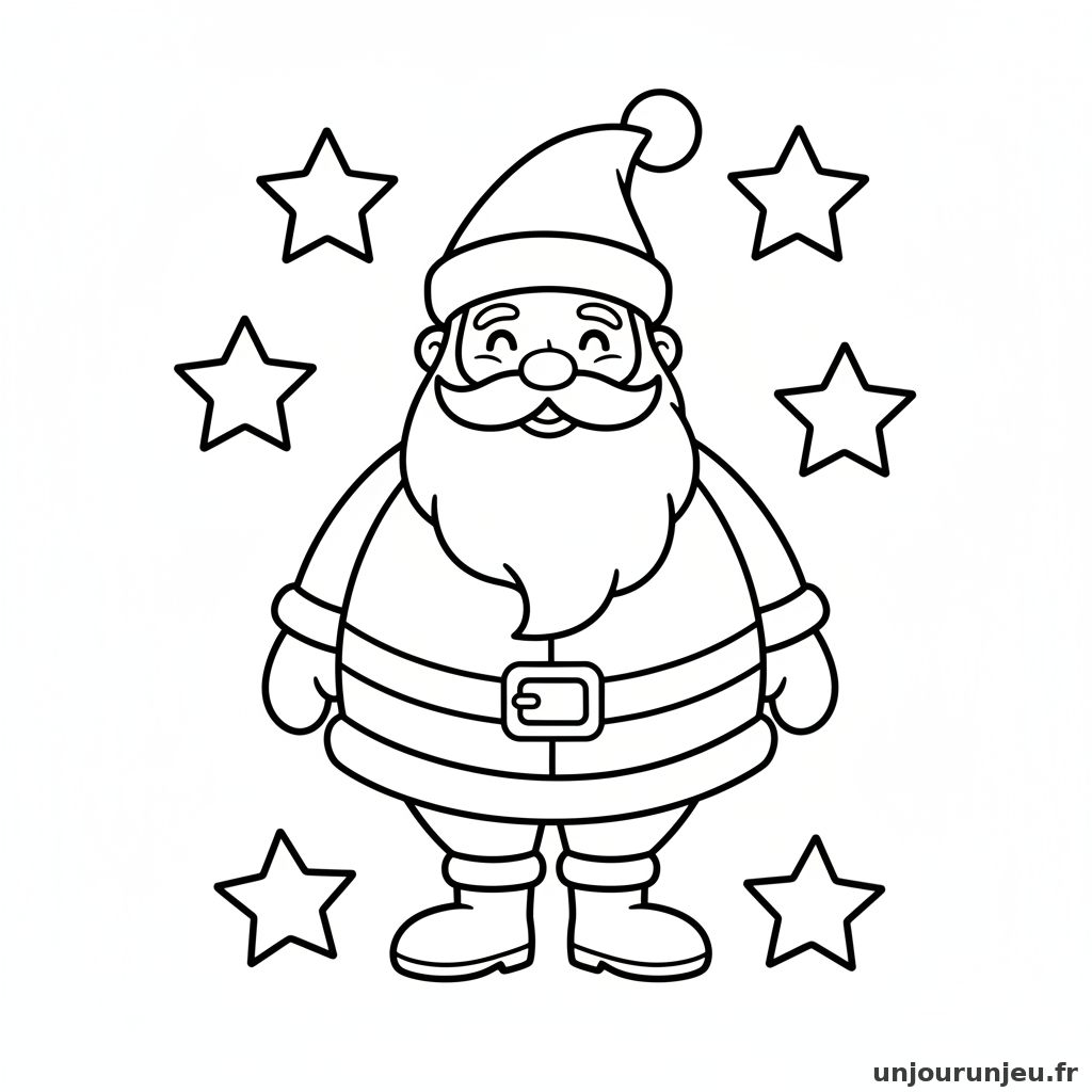 Coloriage Pere Noel Pere Noel Etoiles 13