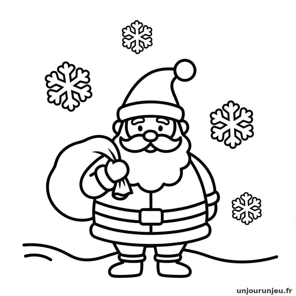 Coloriage Pere Noel Pere Noel Flocons 20