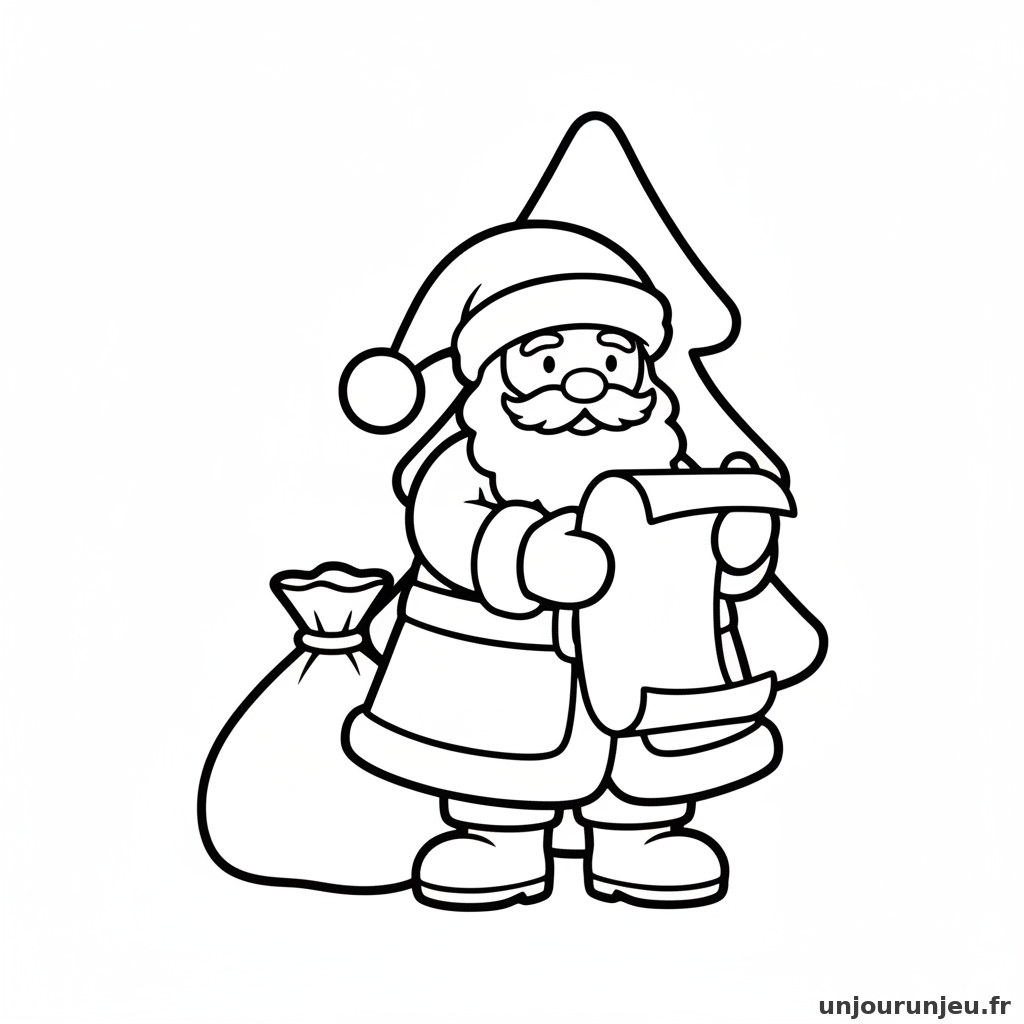 Coloriage Pere Noel Pere Noel Liste 15