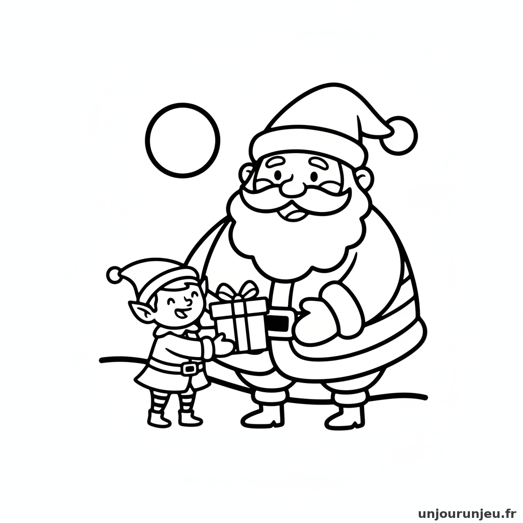 Coloriage Pere Noel Pere Noel Lutin 08
