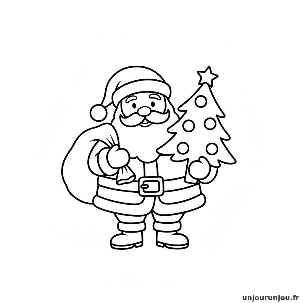 Coloriage Pere Noel Pere Noel Sapin 10