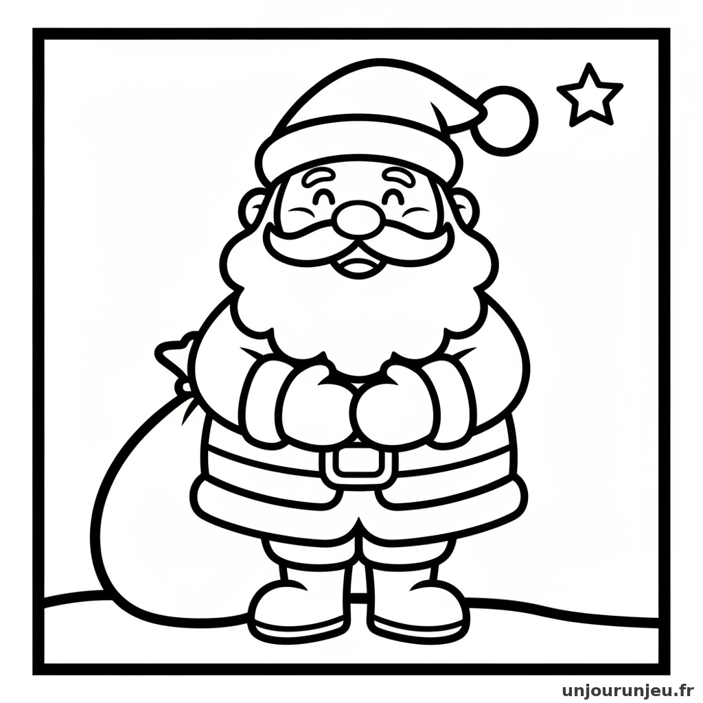 Coloriage Pere Noel Pere Noel Souriant 01