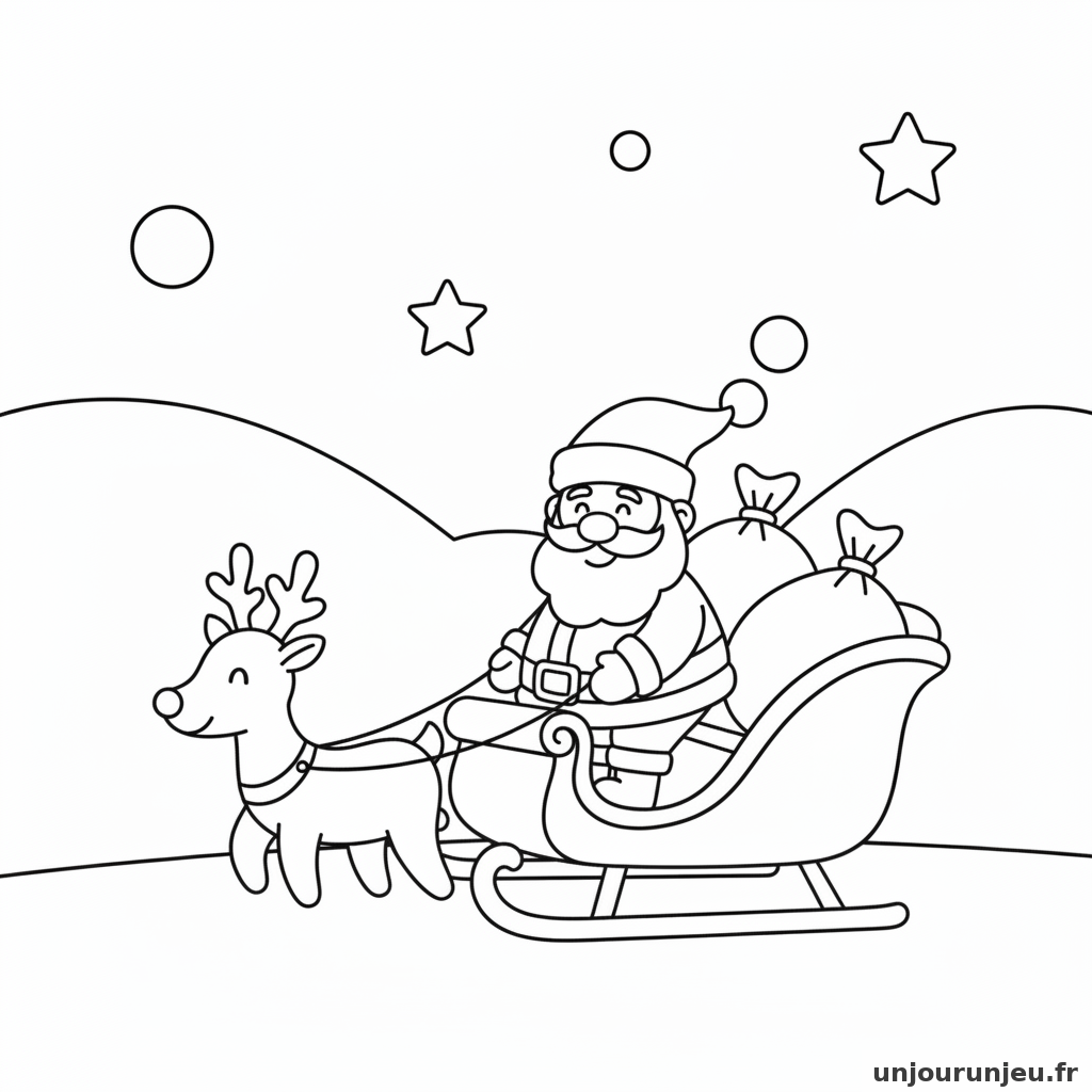 Coloriage Pere Noel Pere Noel Traineau 03