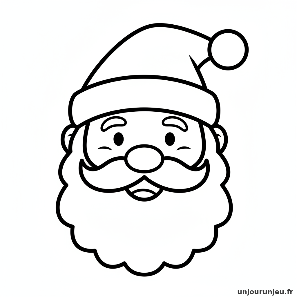 Coloriage Pere Noel Tete Pere Noel 11