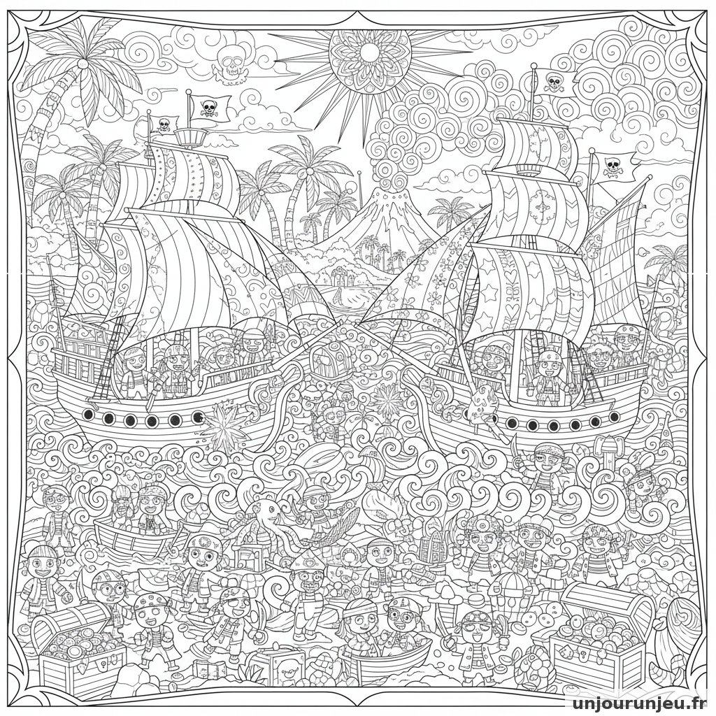 Coloriage Pirate Combat Pirates Mille Personnages 19