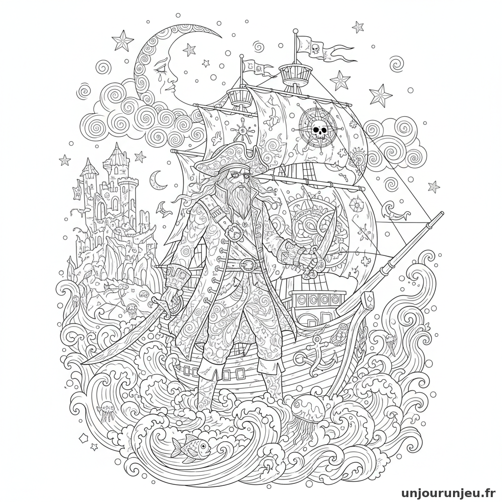 Coloriage Pirate Pirate Fantome Navire Fantome Detaille 08