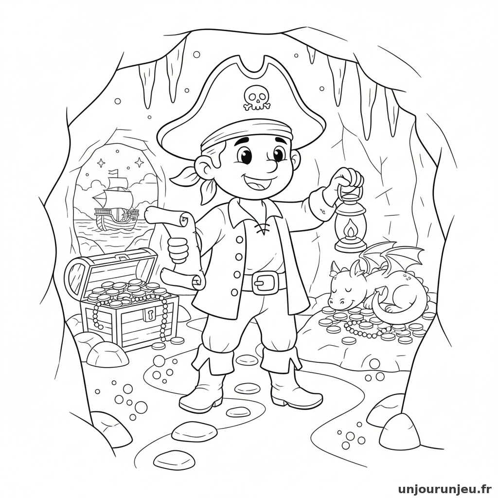 Coloriage Pirate Pirate Explore Grotte Secrete 16