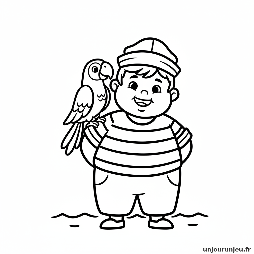 Coloriage Pirate Petit Moussaillon Perroquet Lepaule 03