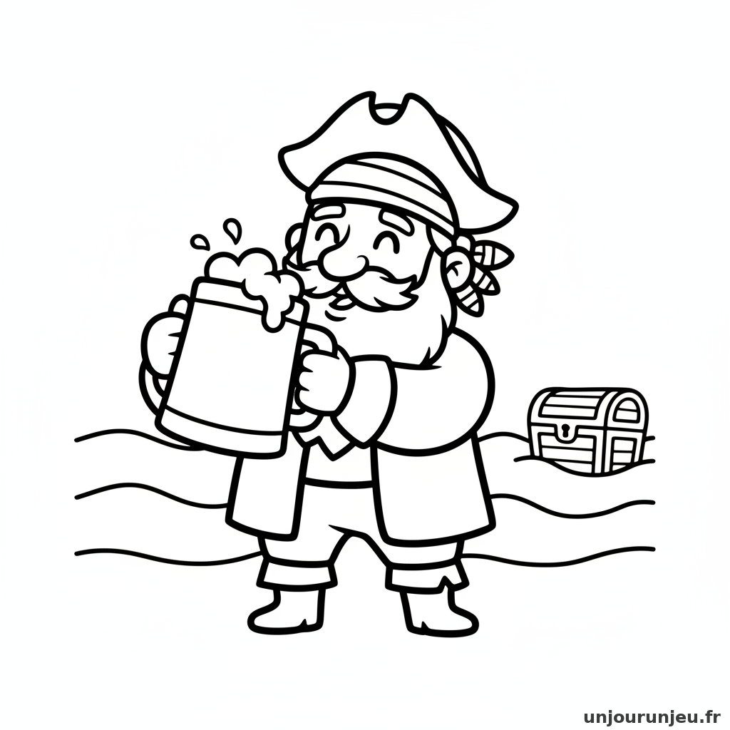 Coloriage Pirate Pirate Boit Grosse Chope 10