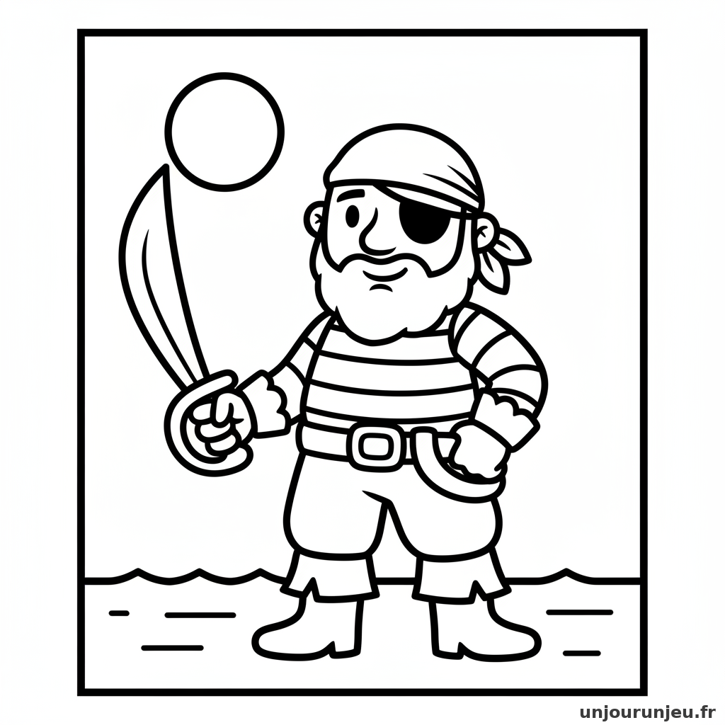 Coloriage Pirate Pirate Cache Oeil Sabre 04
