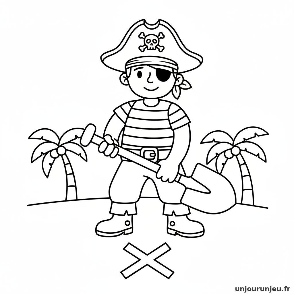 Coloriage Pirate Pirate Pelle Pret Creuser 18