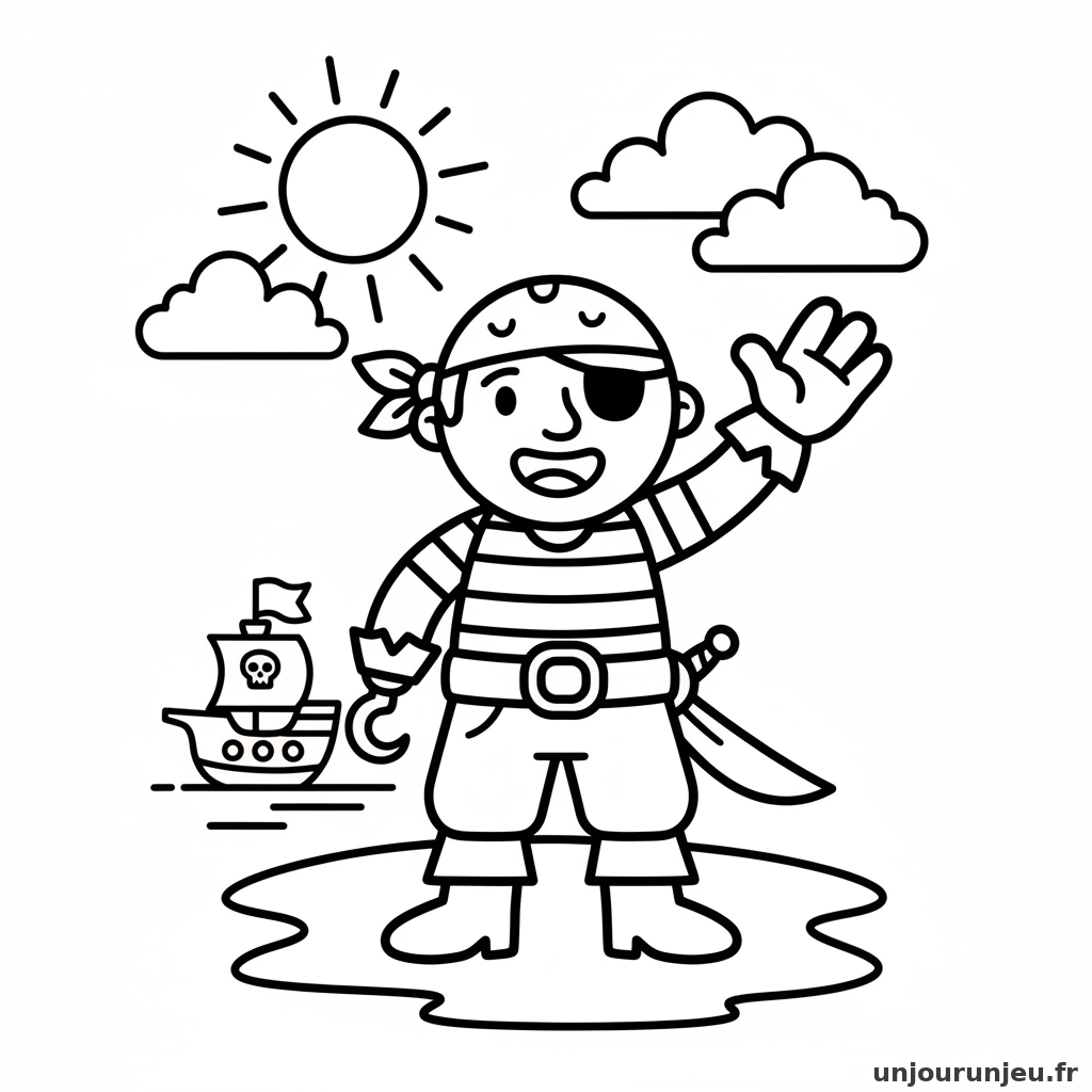 Coloriage Pirate Pirate Salue Main 20