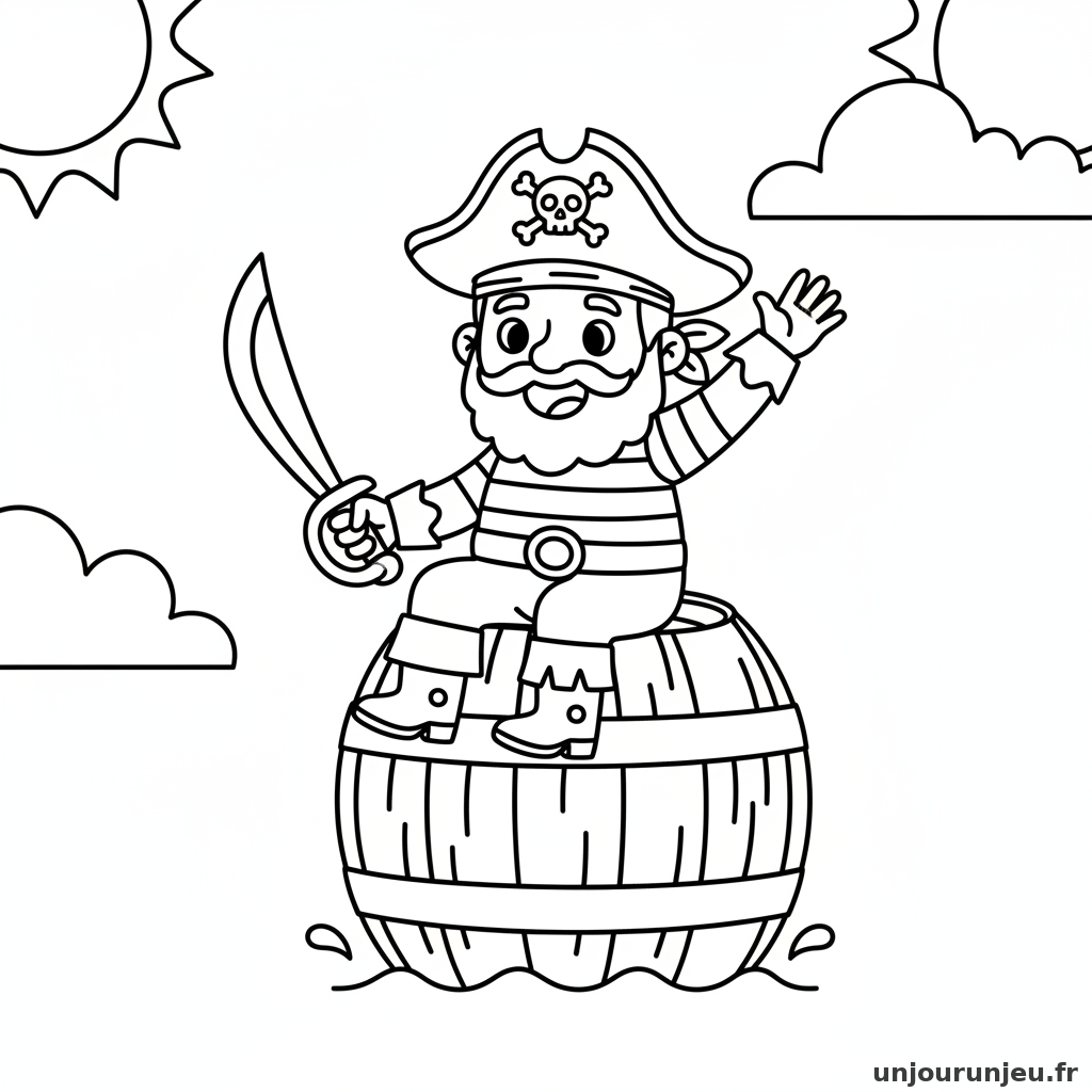 Coloriage Pirate Pirate Tonneau 14