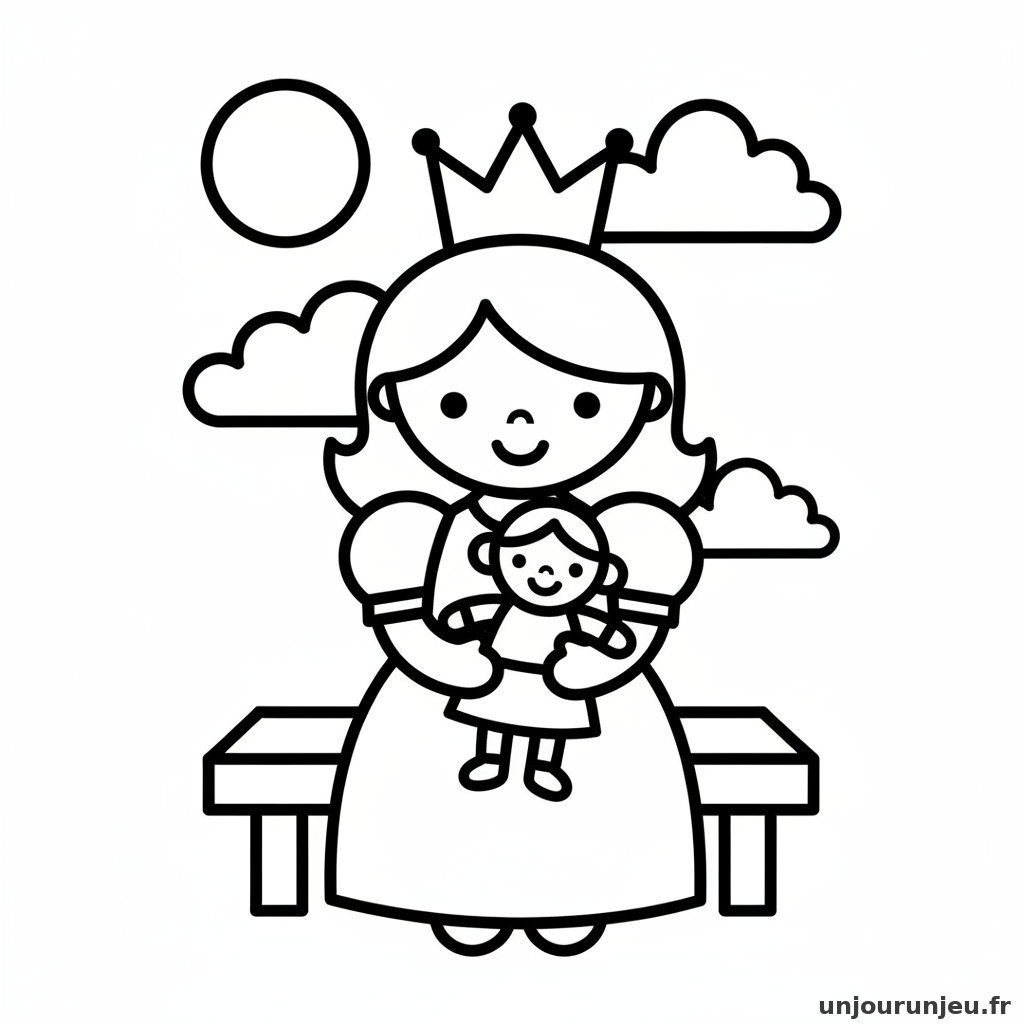 Coloriage Princesse Princesse Berce Poupee 13
