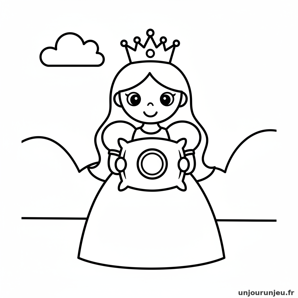 Coloriage Princesse Princesse Coussin Dore 20