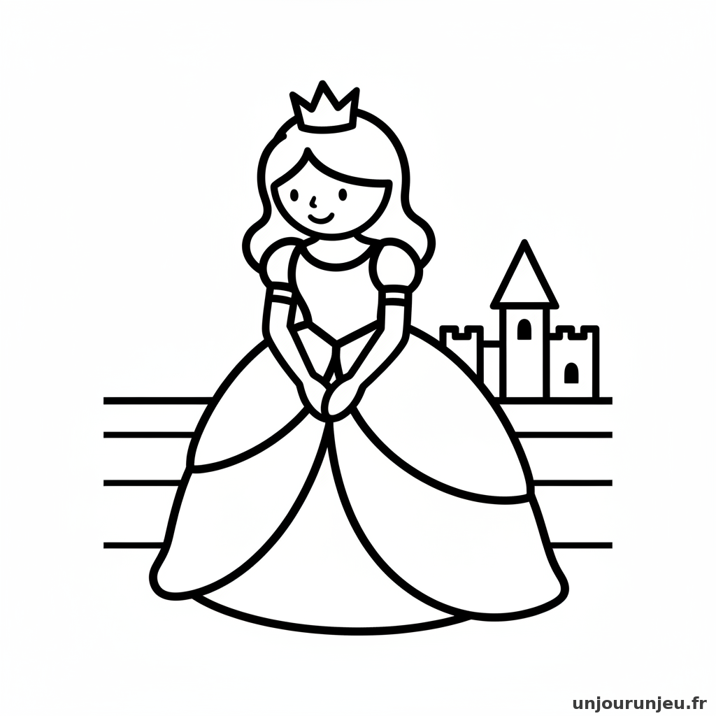 Coloriage Princesse Princesse Fait Reverence 19