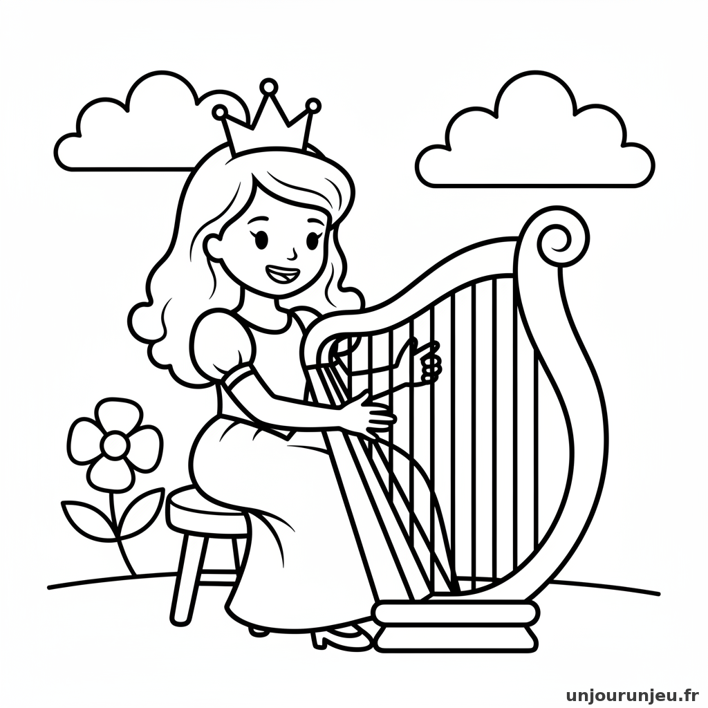 Coloriage Princesse Princesse Harpe 18
