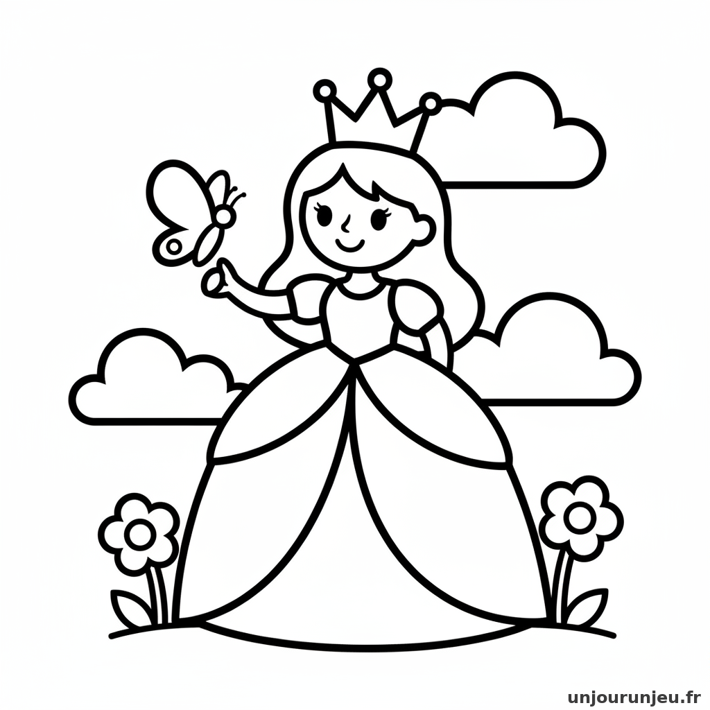 Coloriage Princesse Princesse Papillon Doigt 16
