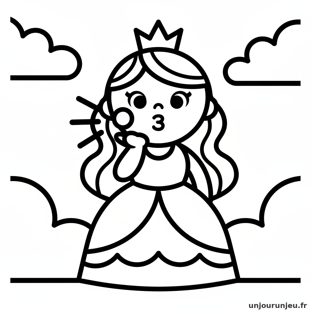 Coloriage Princesse Princesse Souffle Baiser 05