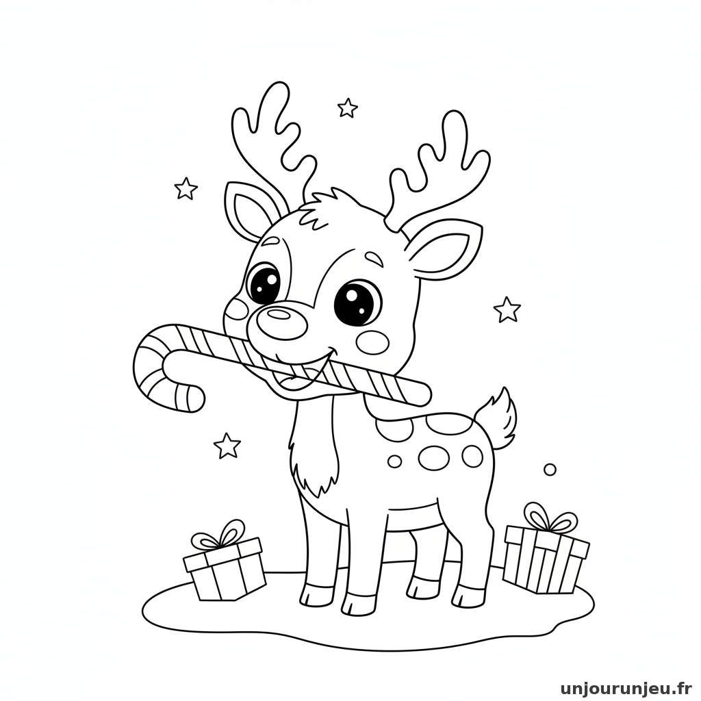 Coloriage Renne Renne Sucre Dorge 17
