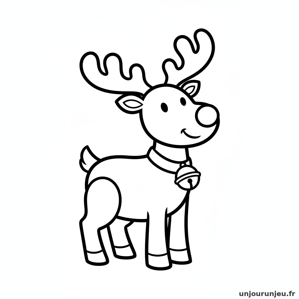 Coloriage Renne Renne Noel 01