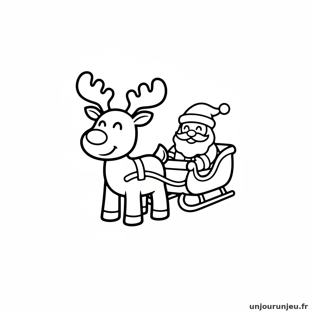 Coloriage Renne Renne Pere Noel 14