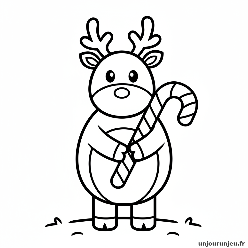 Coloriage Renne Renne Sucre Dorge 17