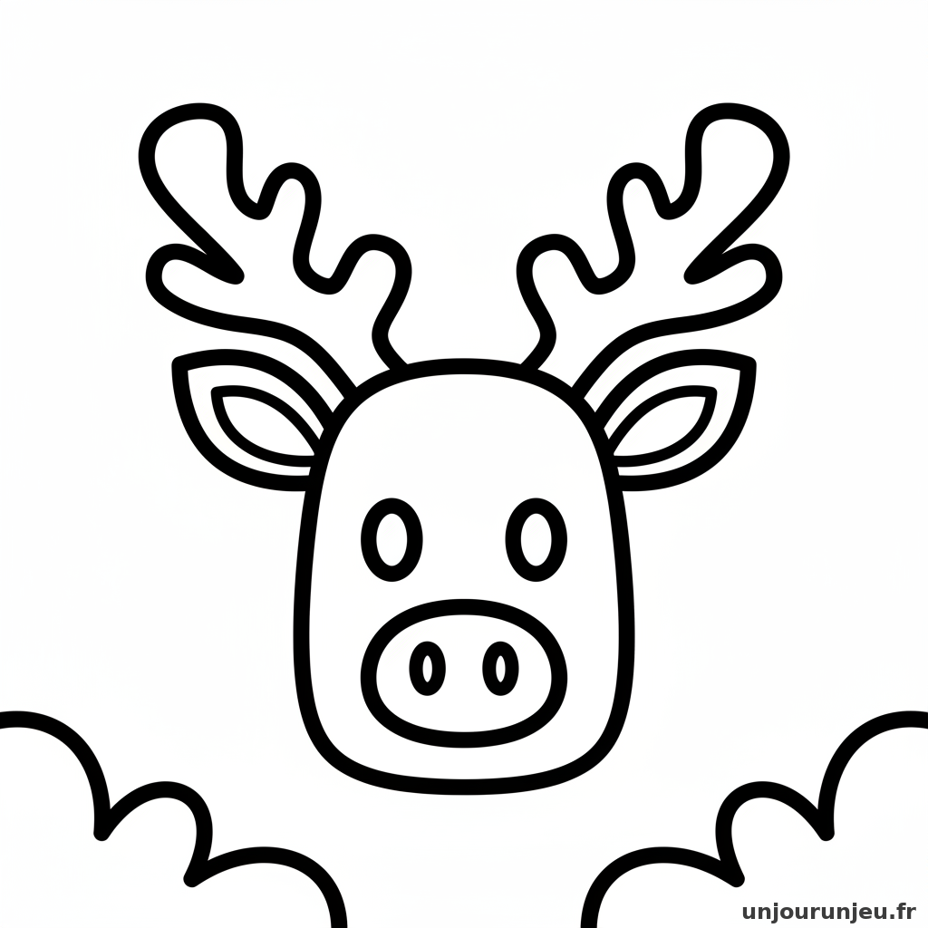 Coloriage Renne Tete Renne 13