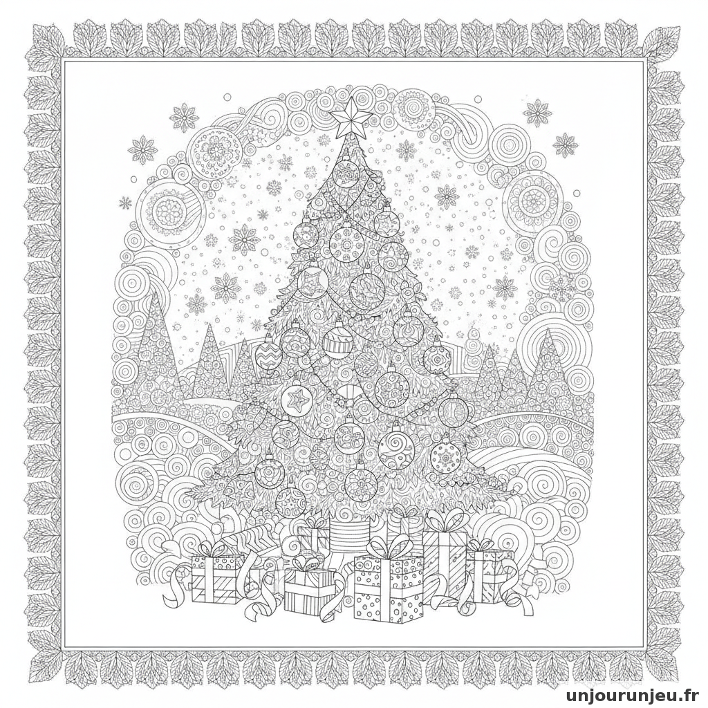 Coloriage Sapin Petit Sapin Mignon 09